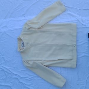 Leslie Fay wool blend cream puffy sleeve coat size 12 vintage